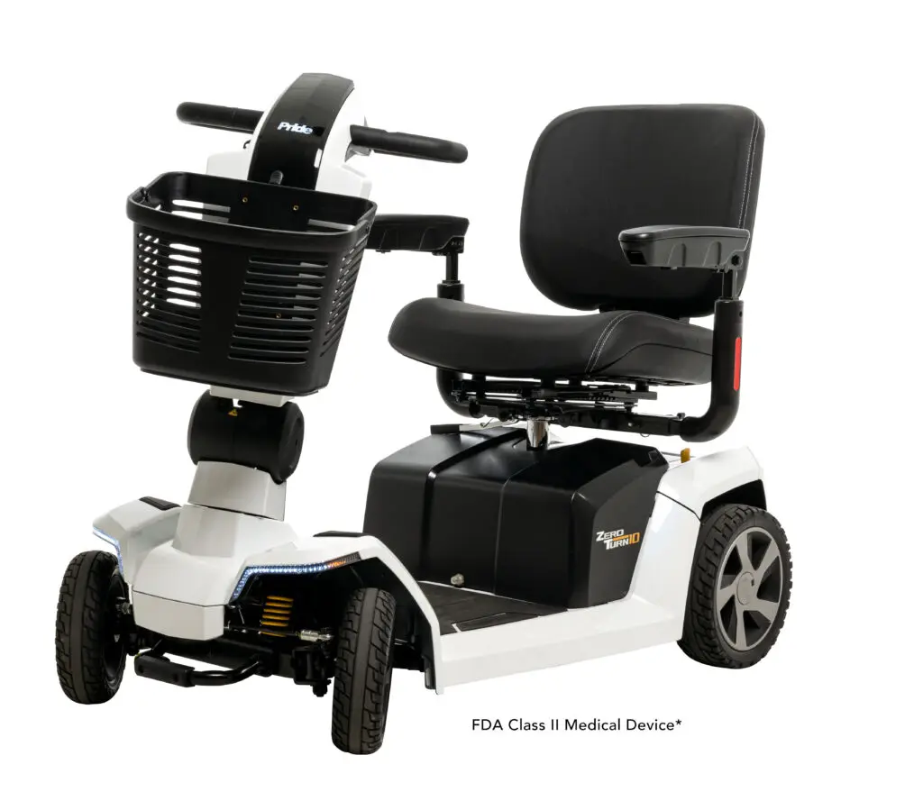 Elektroscooter - Jazzy Zero Turn ZT10 - 4 Räder - 6km/h - rot - Max. Gewicht 180kg