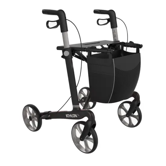 Rollator - Athlon - 4 Räder - Karbon - faltbar - schwarz - Größe L