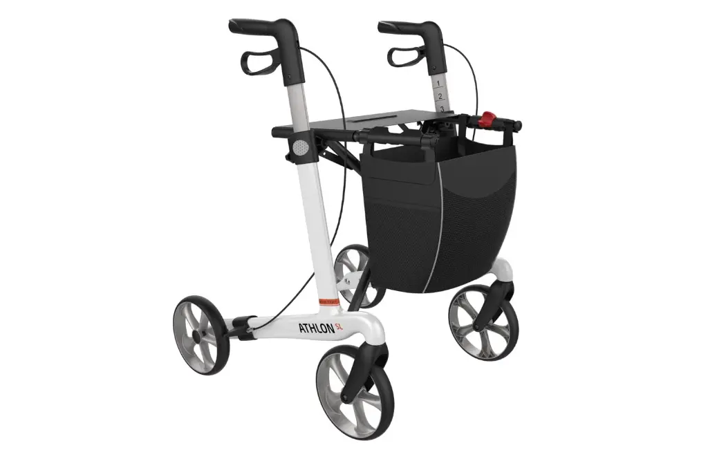 Rollator - Athlon - 4 Räder - Karbon - faltbar - weiss - Größe L