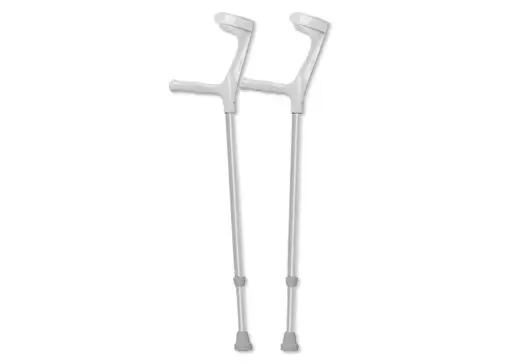 Gehstock - KOY - Unterarm - Griffe Standard - nicht faltbar - Aluminium - grau - Höhe einstellbar - 1 Paar