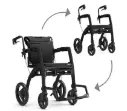 Déambulateur/fauteuil roulant ROLLZ MOTION²  -  2-en-1 - couleur noir mat