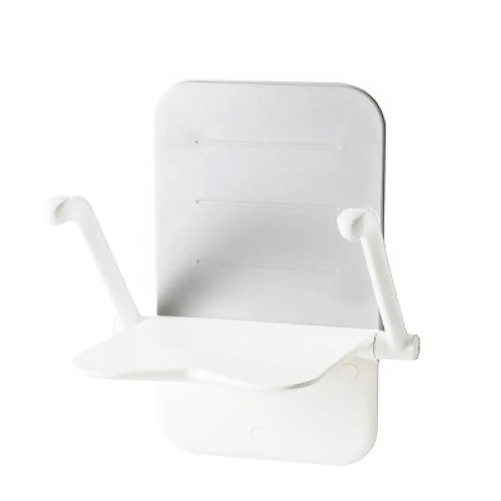 Wandduschsitz RELAX - Farbe weiss - mit Armlehnen - ohne Stützbein - mit Rückenkissen