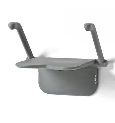 Siège de douche mural RELAX  - couleur gris - avec accoudoirs - sans pieds - sans dossier