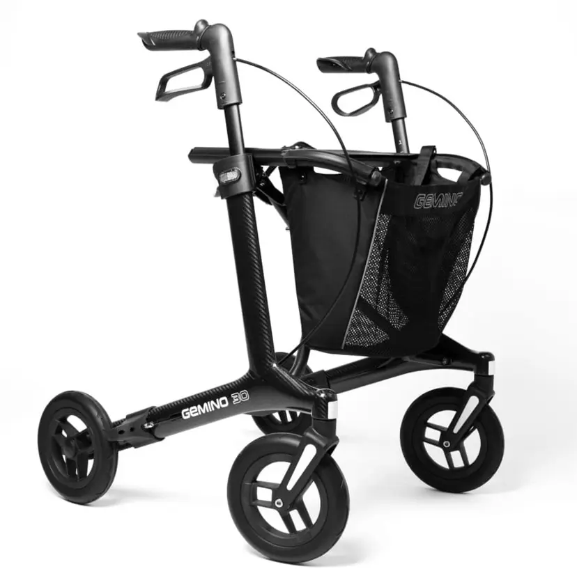  Rollator - Gemino 30 Comfort - 4 roues - pliable - Carbon