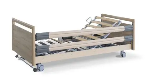 Lit électrique - Practico 25-80 Plus - 4 parties - 90x200cm - frein central - barrières longues - chêne sonoma clair R20128 - Type I plus