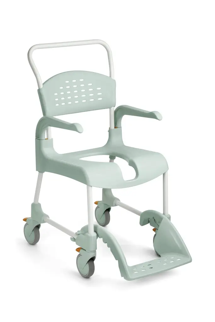 Chaise de douche-toilette CLEAN hauteur 55 cm - ouverture du siège avant - couleur vert Lagon
