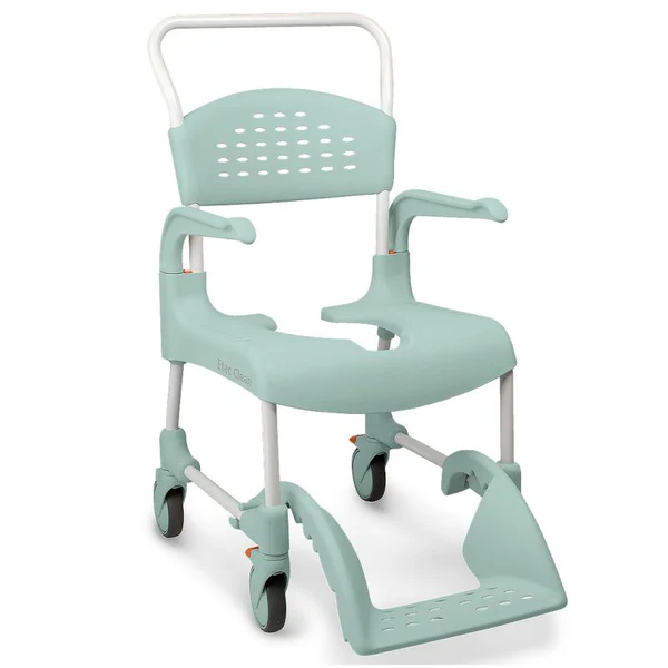 Chaise de douche-toilette CLEAN hauteur 55 cm - ouverture du siège avant - couleur vert Lagon