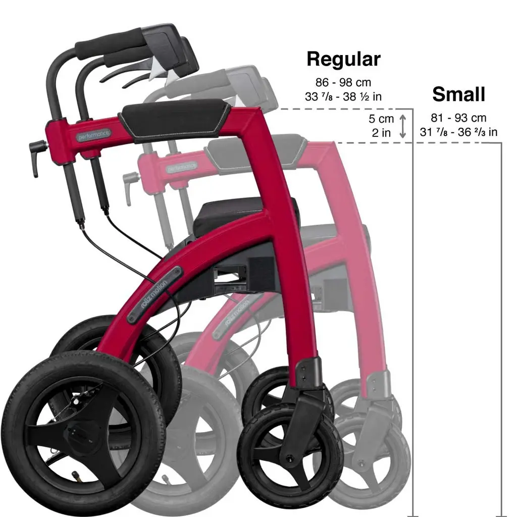 Déambulateur/fauteuil roulant Rollz Motion Performance - rouge rubis