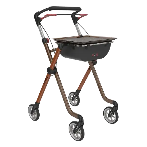 [5082] Rollator - Pixel - 4 Räder - Aluminium - faltbar - braun/braun