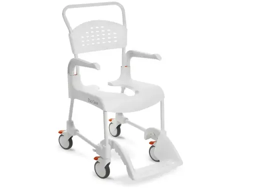 [1685] Dusch- und Toilettenstuhl CLEAN Sitzhöhe 55cm - Farbe weiss