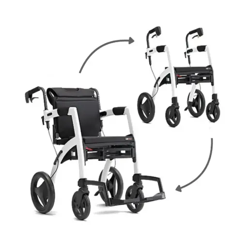 [2754] Déambulateur/fauteuil roulant ROLLZ MOTION²  -  2-en-1 - couleur blanc