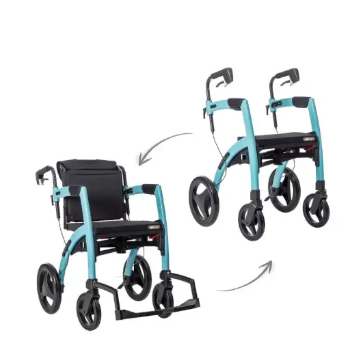 [2756] Déambulateur/fauteuil roulant ROLLZ MOTION²  -  2-en-1 - couleur island bleu