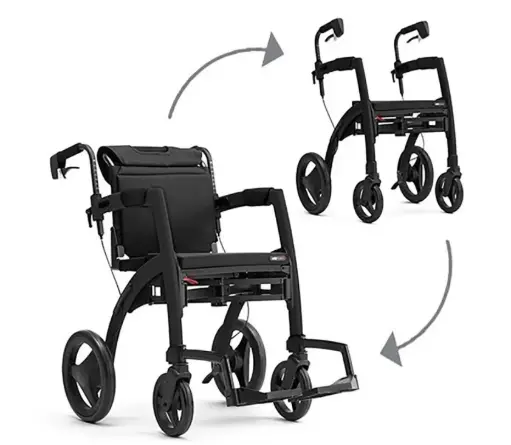 [2757] Déambulateur/fauteuil roulant ROLLZ MOTION²  -  2-en-1 - couleur noir mat