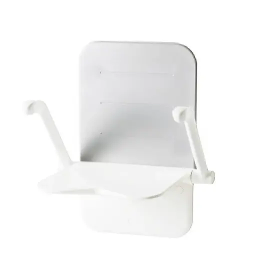 [5577] Wandduschsitz RELAX - Farbe weiss - mit Armlehnen - ohne Stützbein - mit Rückenkissen