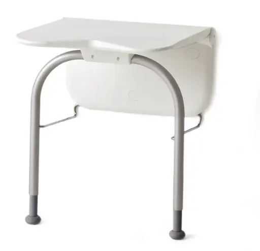 [5579] Wandduschsitz RELAX - Farbe weiss - ohne Armlehnen - mit Stützbein - ohne Rückenkissen