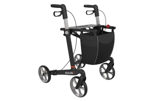 [6316] Rollator - Athlon - 4 roues - carbone - pliable - noir - Taille M