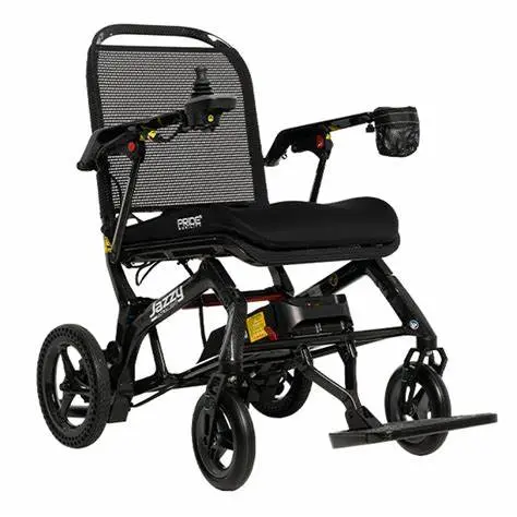 [6333]  Fauteuil roulant électrique - Jazzy Ultra Light - dossier fixe - noir - pliable - 6,4km/h 