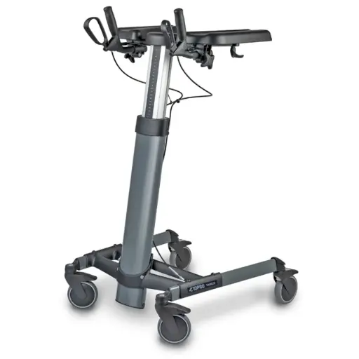 [6923] Gehwagen mit Armauflagen - Walker Taurus H Premium - 4 Räder - nicht faltbar - Aluminium - grau/schwarz