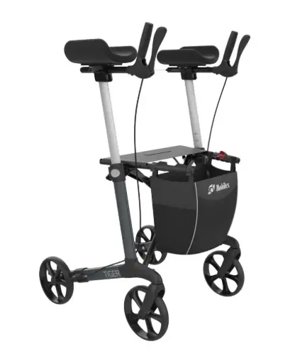 [17038] Rollator Tiger - Appui Brachiaux (Arthritis) - gris anthracite HS 62 cm - Mobilex
