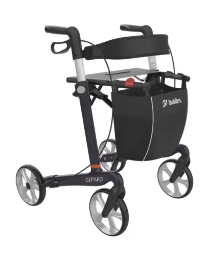 [17041] Rollator Gepard L - Carbon - Violet / Noir HS 62 cm 