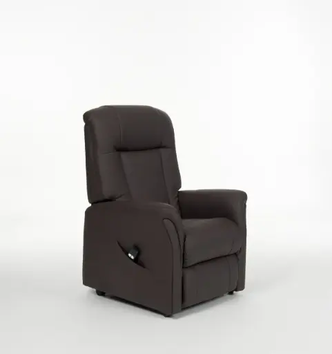 [17106] Fauteuil releveur ONTARIO II SKAI brun